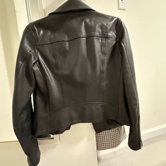 Allsaints Dalby Slim Fit Leather Biker Jacket US 0 - Picture 5 of 5